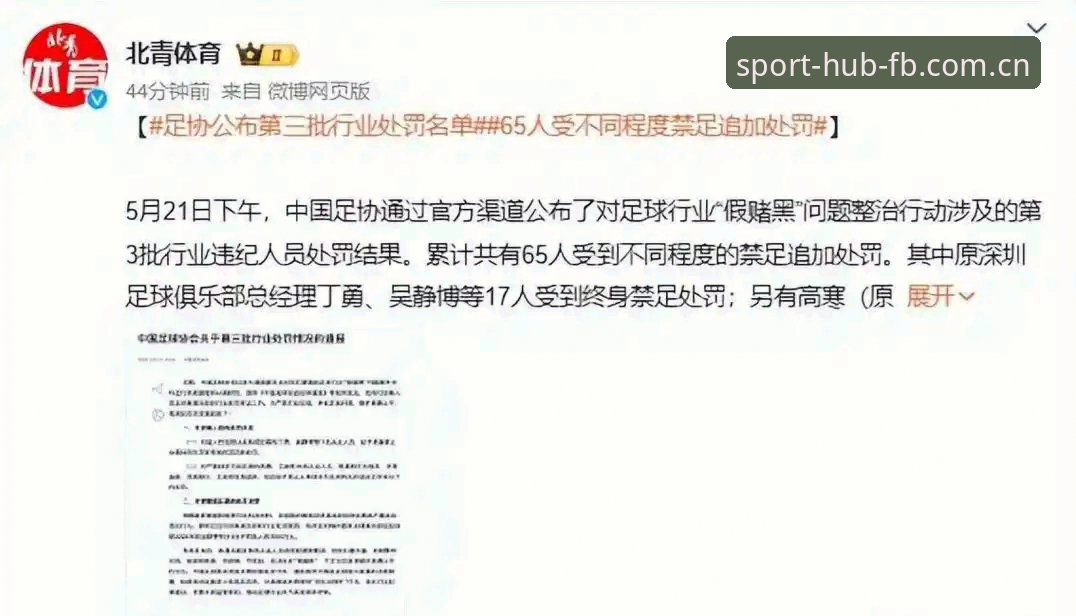 从足协最新禁足名单看体育诚信体系重构指南——FB体育平台用户赛事资讯深度解析